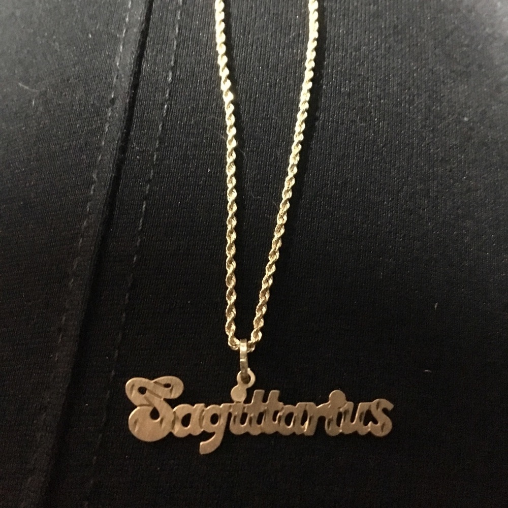 Sagittarius 14k pendent n 10k rope chain